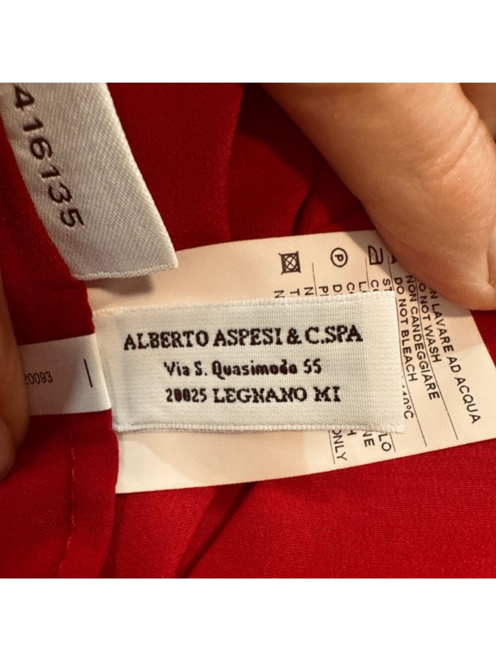 APESI Silk Sleeveless Dress Wrap Front Size 38 - XS- Midi Red Minimalist Quiet L - Picture 7 of 9